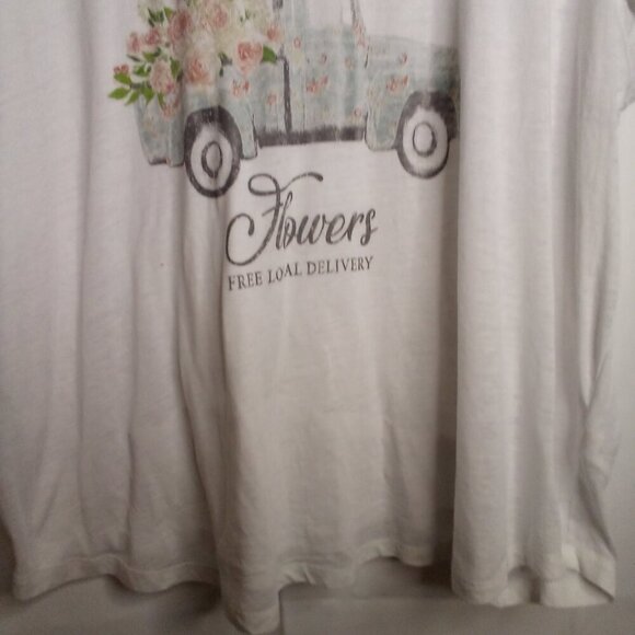 Maurices Shirt Women 3X Short Sleeve Simi Sheer Farm Fresh White - Picture 9 of 15